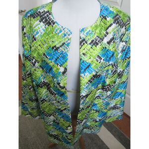 PRETTY  AQUA & LIME GREEN  SUMMER BLAZER BY KASPER 20W